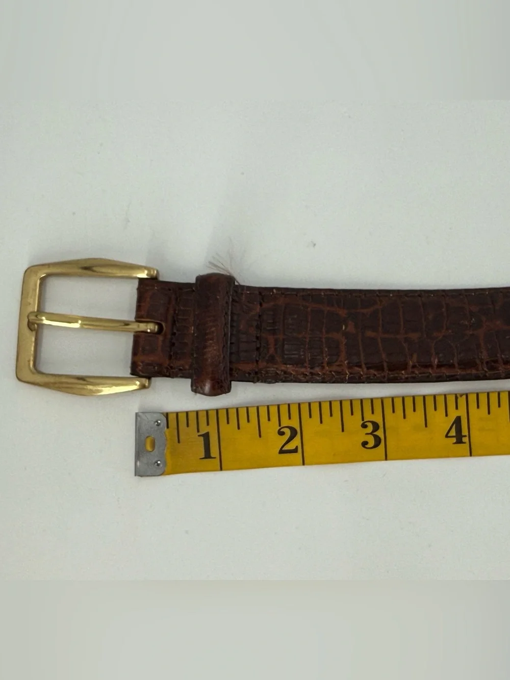 Vintage Croc Embossed‎ Italian Leather Belt 42